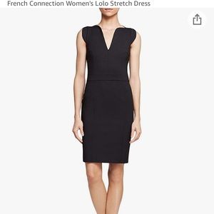 French Connection Lolo Stretch Dress Navy. Size 4.